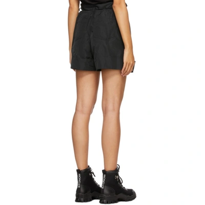 Shop Moncler Black Pleated Elastic Waist Shorts In 999 Black