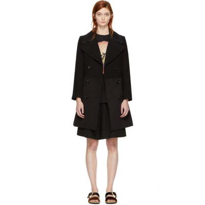 Shop See By Chloé Black Wool City Coat In Nr001 Black