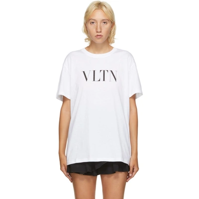 Shop Valentino White 'vltn' T-shirt