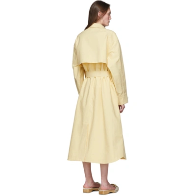 Shop Jacquemus Yellow Le Manteau Camiseto Long Coat