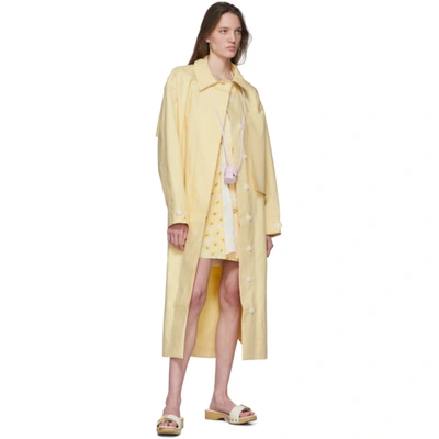 Shop Jacquemus Yellow Le Manteau Camiseto Long Coat