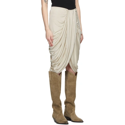 Shop Isabel Marant Off-white Gathered Dotina Skirt In 23ec Ecru
