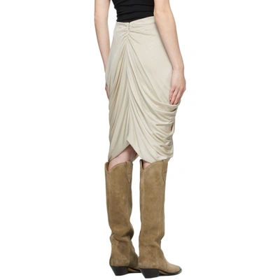 Shop Isabel Marant Off-white Gathered Dotina Skirt In 23ec Ecru