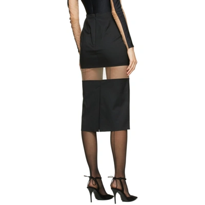 Shop Mugler Black Segmented Mid-length Skirt In 1999 Black