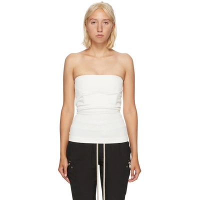 Shop Rick Owens White Cotton Bustier In Ivory