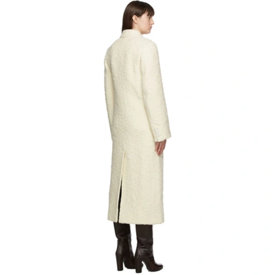 Shop Nina Ricci Off-white Textured Wool Coat In U1025 Off