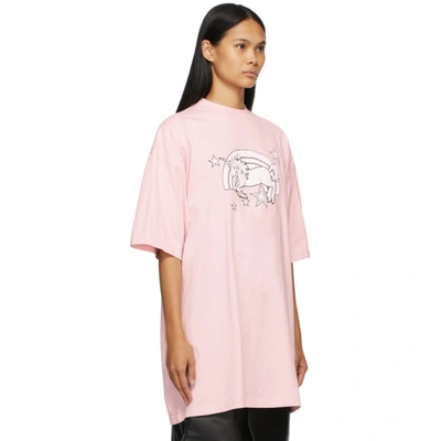 Shop Vetements Pink Magic Unicorn T-shirt In Baby Pink
