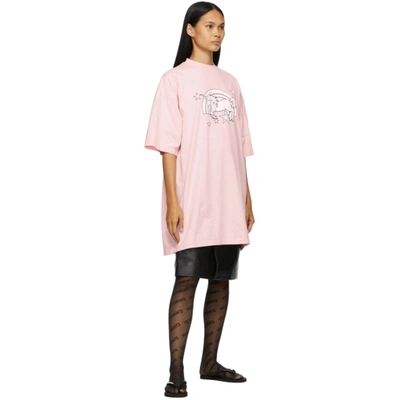 Shop Vetements Pink Magic Unicorn T-shirt In Baby Pink