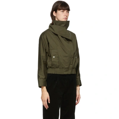 Shop 3.1 Phillip Lim Green Stand Collar Jacket In Ol301 Olive