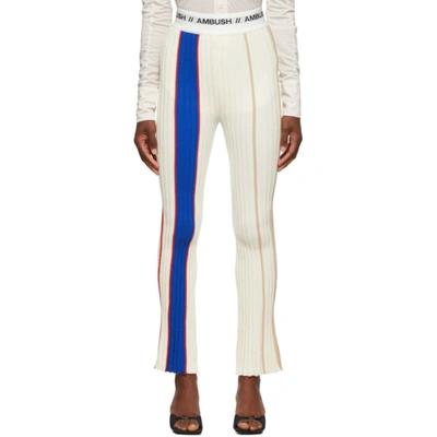 Shop Ambush Off-white Rib Knit Lounge Pants In White Multi