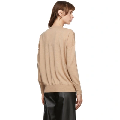 Shop Loewe Beige Embroidered Anagram Sweater In 2151 Beige