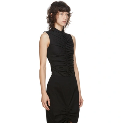 Shop Edit Ssense Exclusive Black Sleeveless Ruch Front T-shirt