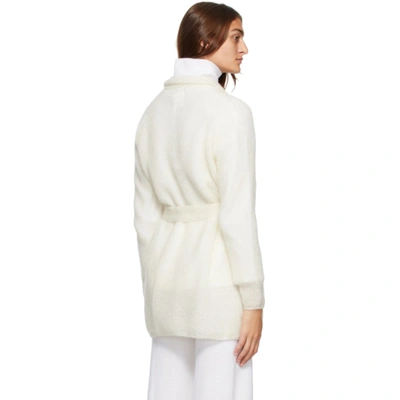 Shop Max Mara Leisure Off-white Mohair Liuto Cardigan In 001 White