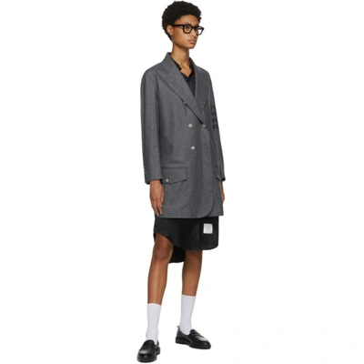 Shop Thom Browne Grey Wool & Cashmere Unconstructed 4-bar Coat In 035 Med Gre