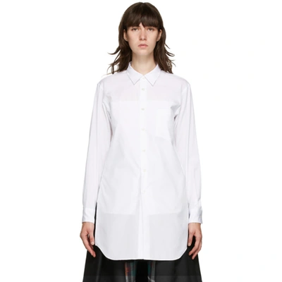 Shop Comme Des Garçons Homme Deux White Pocket Shirt Short Dress In 2 White