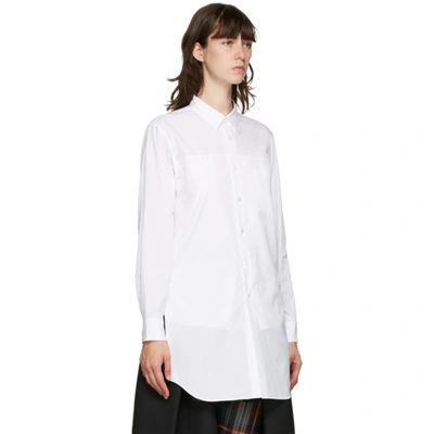 Shop Comme Des Garçons Homme Deux White Pocket Shirt Short Dress In 2 White