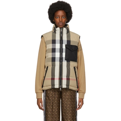 Shop Burberry Reversible Beige Down Romford Vest In Archive Bei