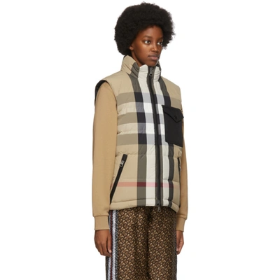 Shop Burberry Reversible Beige Down Romford Vest In Archive Bei