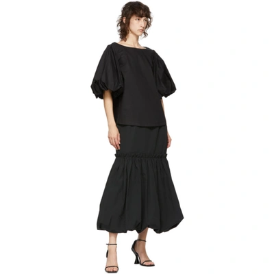 Shop Edit Black Bubble Hem Skirt In 999 Black