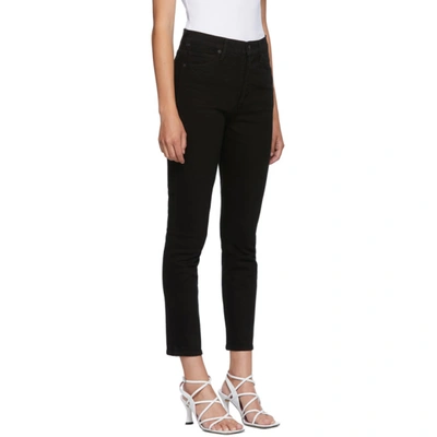 Shop Citizens Of Humanity Black Olivia Slim Jeans In Sueded Blk