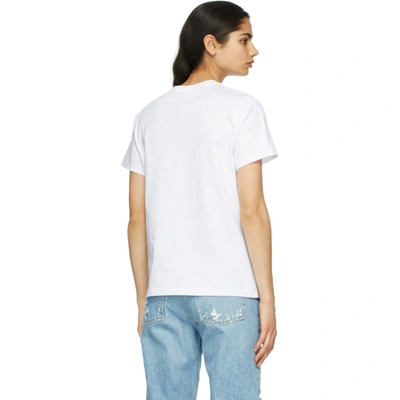Shop Ganni White Cotton Smiley T-shirt In 151 White