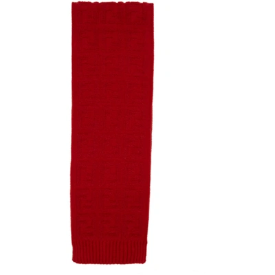 Shop Fendi Red Mohair 'forever ' Scarf In F0qc9 Red