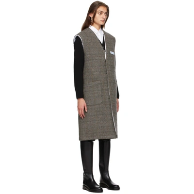 Shop Raf Simons Black Wool Sleeveless Labo Coat In 09962 Black