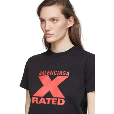 Shop Balenciaga Black X-rated Fitted T-shirt In 1076 Blk/rd