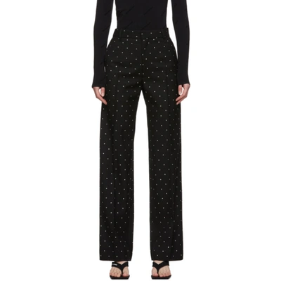 Shop Balenciaga Black Wool Strass Cropped Trousers In 1000 Black