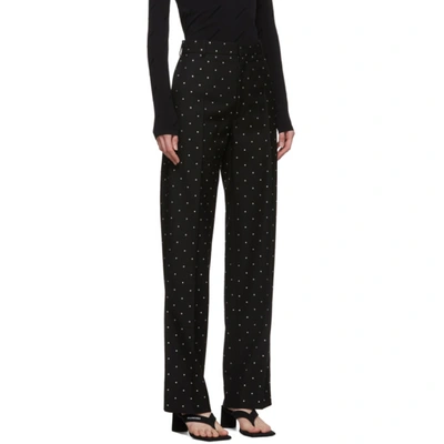 Shop Balenciaga Black Wool Strass Cropped Trousers In 1000 Black