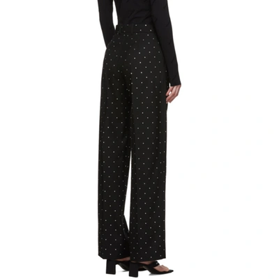 Shop Balenciaga Black Wool Strass Cropped Trousers In 1000 Black