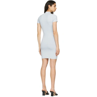 Shop Alexander Wang T Blue Logo Patch Bodycon Dress In 454 Xenon