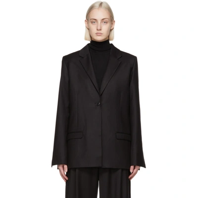 Shop Totême Black Wool Flannel Blazer In 200 Black