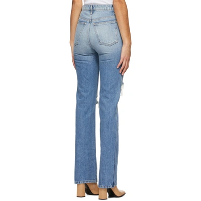 Shop Khaite Blue Ripped Danielle Jeans In 042 Portlan