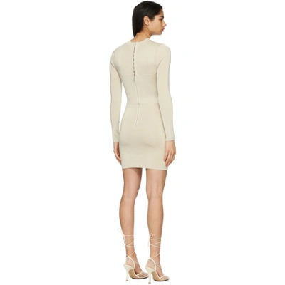 Shop Dion Lee Beige Open Neck Mini Dress In Wheat