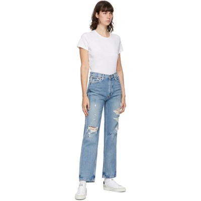 Shop Re/done Blue 90s High Rise Loose Jeans In 12 Medium D