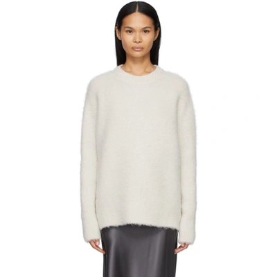 Shop Joseph Off-white Brushed Knit Sweater In 0045 Ivory