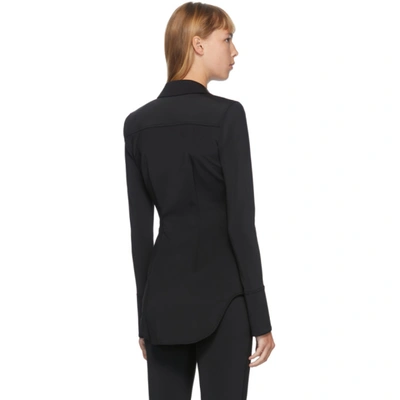 Shop Alexander Wang Black Fitted Pointed Collar Shirt In 001 Black