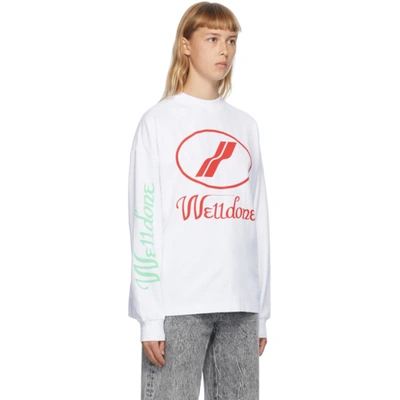 Shop We11 Done White Logo Long Sleeve T-shirt