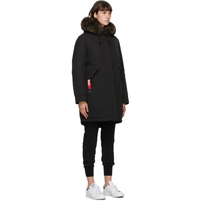 Shop Yves Salomon Black Down Hooded Coat In A0547 Noir