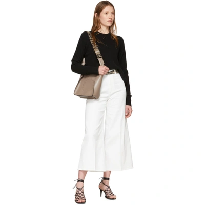 Shop Stella Mccartney White Denim Cropped Wide-leg Jeans In 9110 Org.wh