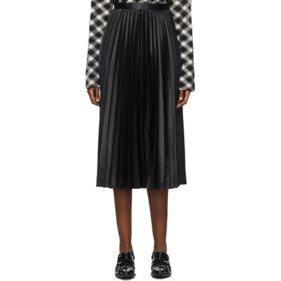 Shop Junya Watanabe Black Plisse Midi Skirt In 1 Black