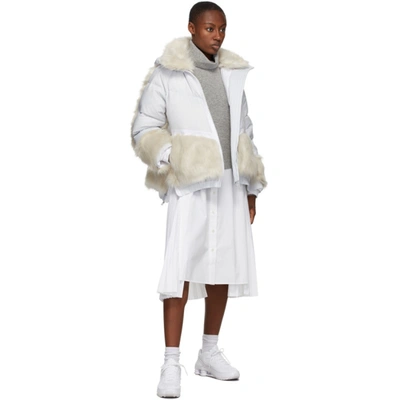 Shop Nike White Sacai Edition Down Ngr Parka In 043 Pure Pl