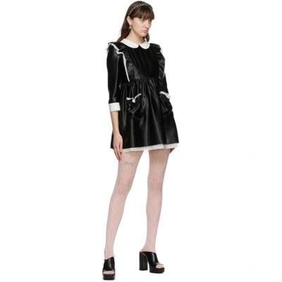 Shop Gucci Black Satin Ruffled Babydoll Dress In 1043 Black