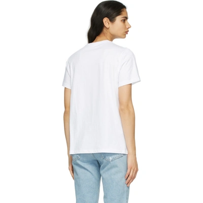 Shop Ganni White Cotton Heart T-shirt In 151 White