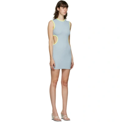 Shop Christopher Esber Ssense Exclusive Blue & Green Negative Space Dress In Blue/lime