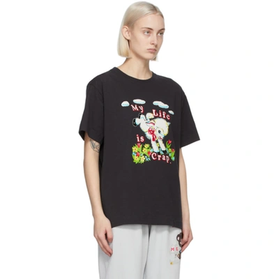 Shop Marc Jacobs Black Magda Archer Edition 'my Life Is Crap' T-shirt In 010 Wblack