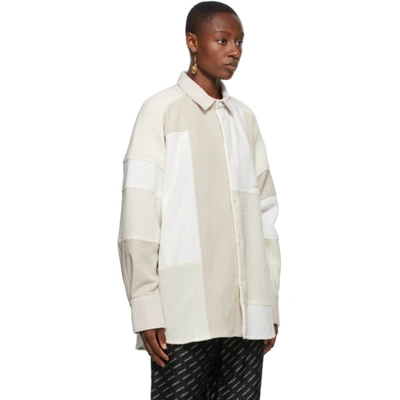 Shop Ambush Off-white Patchwork Shirt Jacket In White Multi