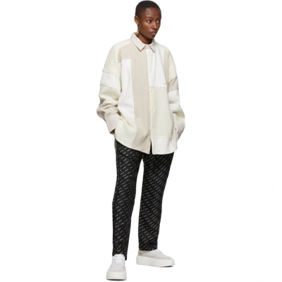 Shop Ambush Off-white Patchwork Shirt Jacket In White Multi