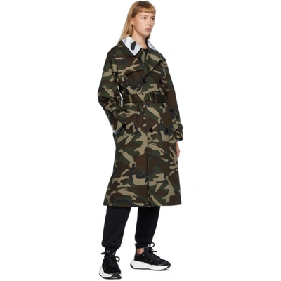 Vetements Multicolor Layered Trench Coat In Green Camo